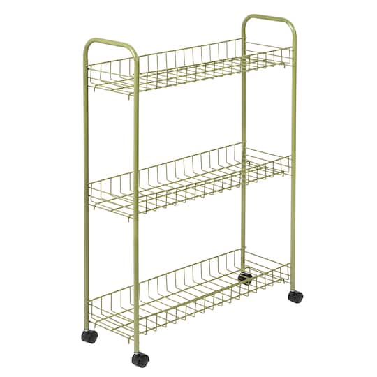 Honey Can Do Olive 3-Tier Rolling Cart